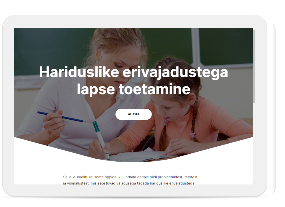 E-koolitus "Hariduslike erivajadustega lapse toetamine"